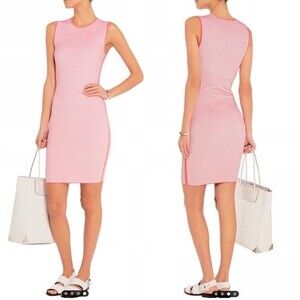 NWT Alexander Wang Optical Stripe Ribbed‎ Jersey dress S